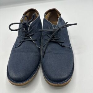 Kenneth‎ Cole Real Deal Navy Blue Canvas Lace Up Boys Dress Shoes Size 13